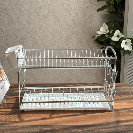 Double-Layer Countertop Kitchen Dish Storage Rack