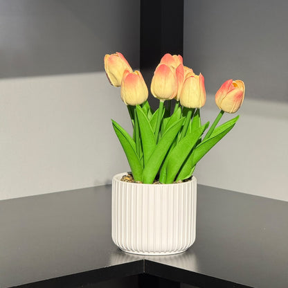 Artificial Tulip Flower in Decorative Pot