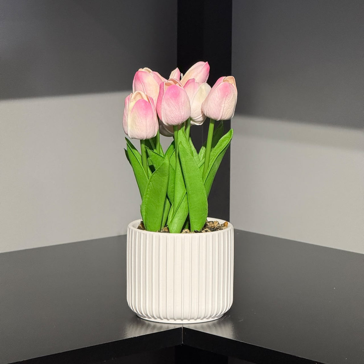 Artificial Tulip Flower in Decorative Pot