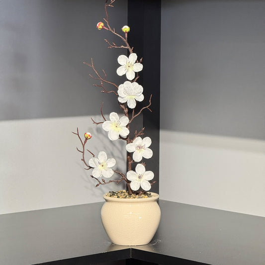 Artificial Blossom Flower in Decorative Pot