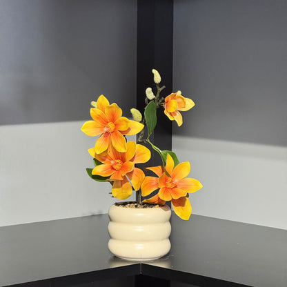 Artificial Flower Arrangement in Decorative Ceramic Pot