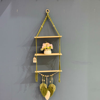 3-Tier Macrame Wall Hanging Shelf