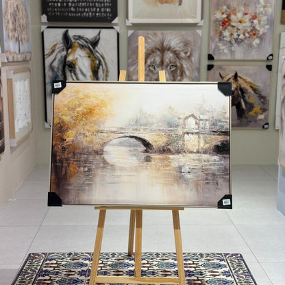 Golden River Stone Bridge Wall Art