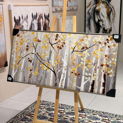 Autumn Golden Trees Heavy Textured Wall Art