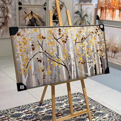 Autumn Golden Trees Heavy Textured Wall Art