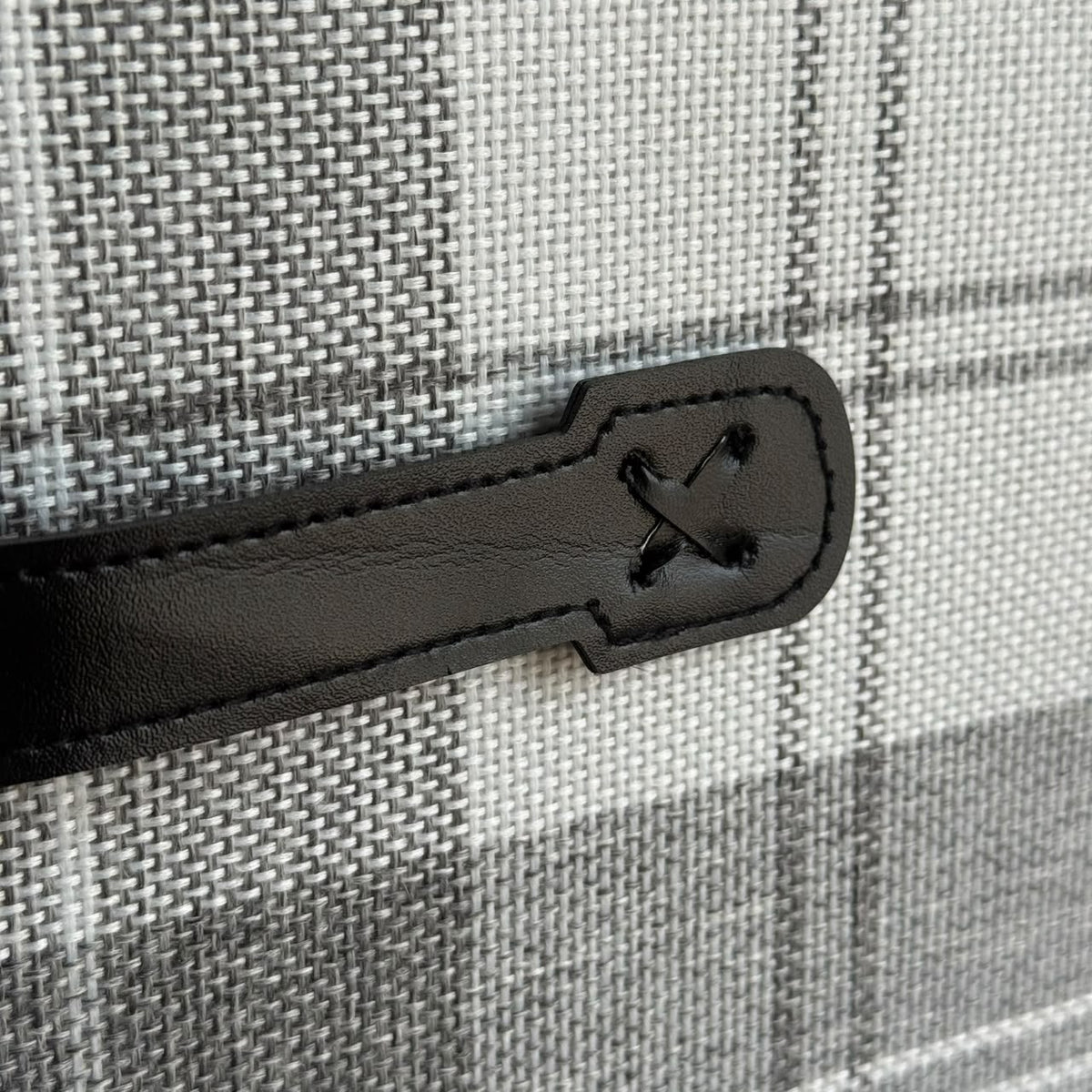 Plaid Fabric Storage Box with Lid and Faux-Leather Handle