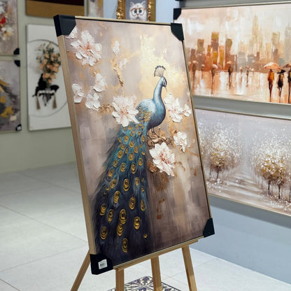 فن قماش مؤطر لبلوغ الأزور الذهبي - 100x70