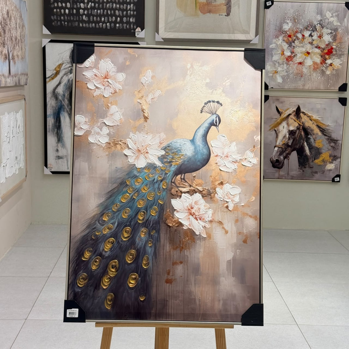فن قماش مؤطر لبلوغ الأزور الذهبي - 100x70