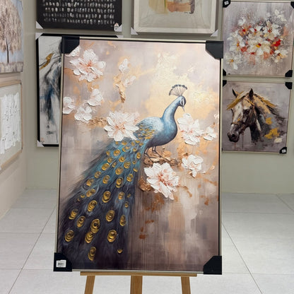 فن قماش مؤطر لبلوغ الأزور الذهبي - 100x70