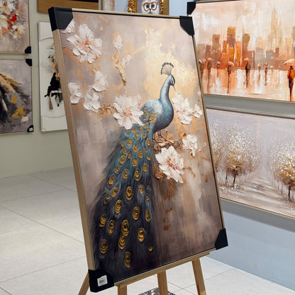 فن قماش مؤطر لبلوغ الأزور الذهبي - 100x70