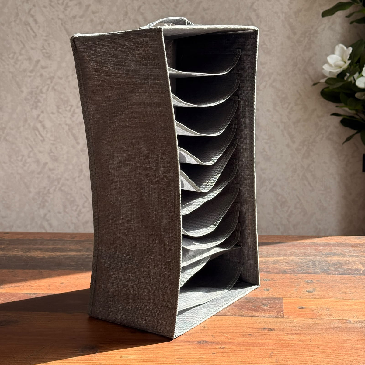 7-Grid Fabric Clothes Organizer Box with Handle