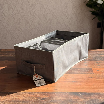 7-Grid Fabric Clothes Organizer Box with Handle