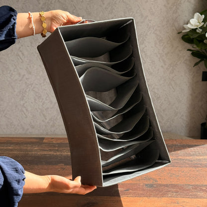 7-Grid Fabric Clothes Organizer Box with Handle