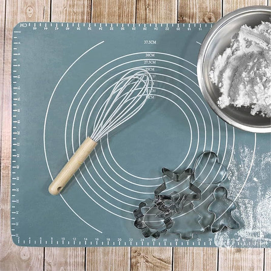 حصيرة الخبز والمعجنات المصنوعة من السيليكون غير القابلة للانزلاق مع دليل القياس