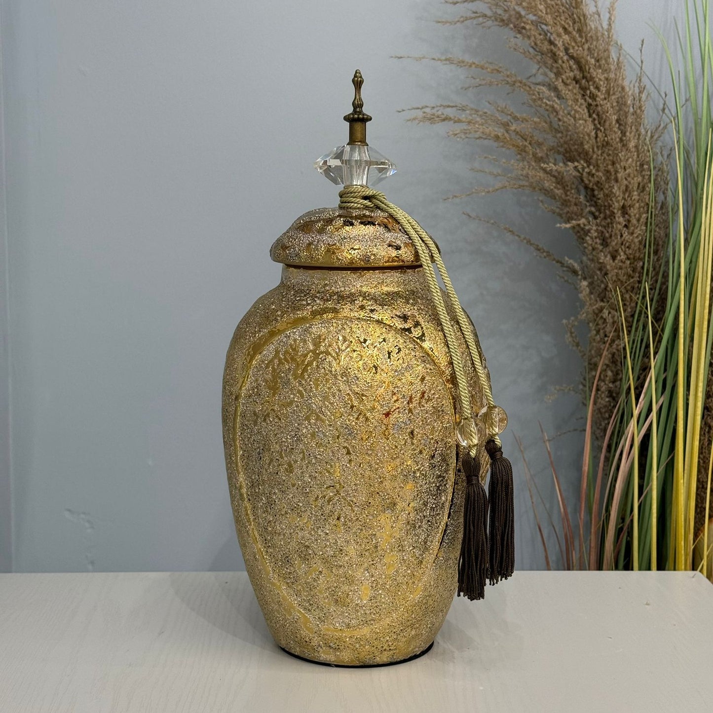 Decorative Golden Accent Vase Jars