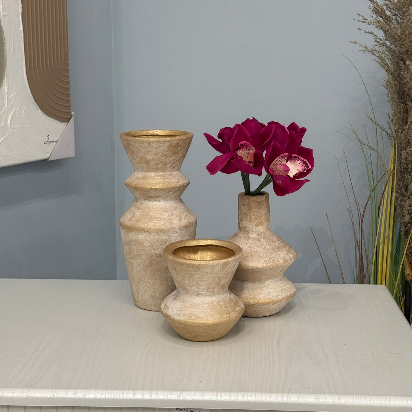 Elegant Vintage Style Vase Set – 3 Pieces