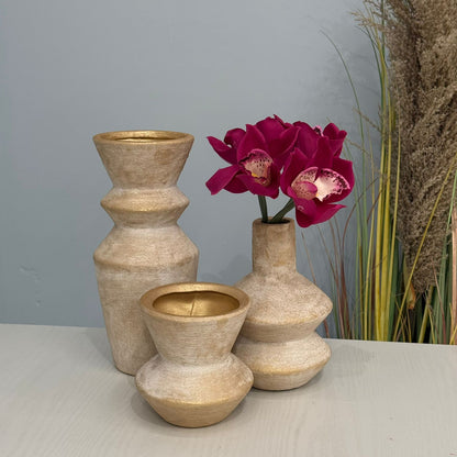 Elegant Vintage Style Vase Set – 3 Pieces