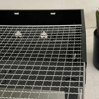 Compact Foldable Barbecue Grill – Silver & Black