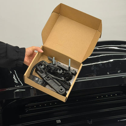 سندوقی بارهەڵگری سەربانی ئۆتۆمبێلی توێکڵی ڕەق – ڕەش بریقەدار