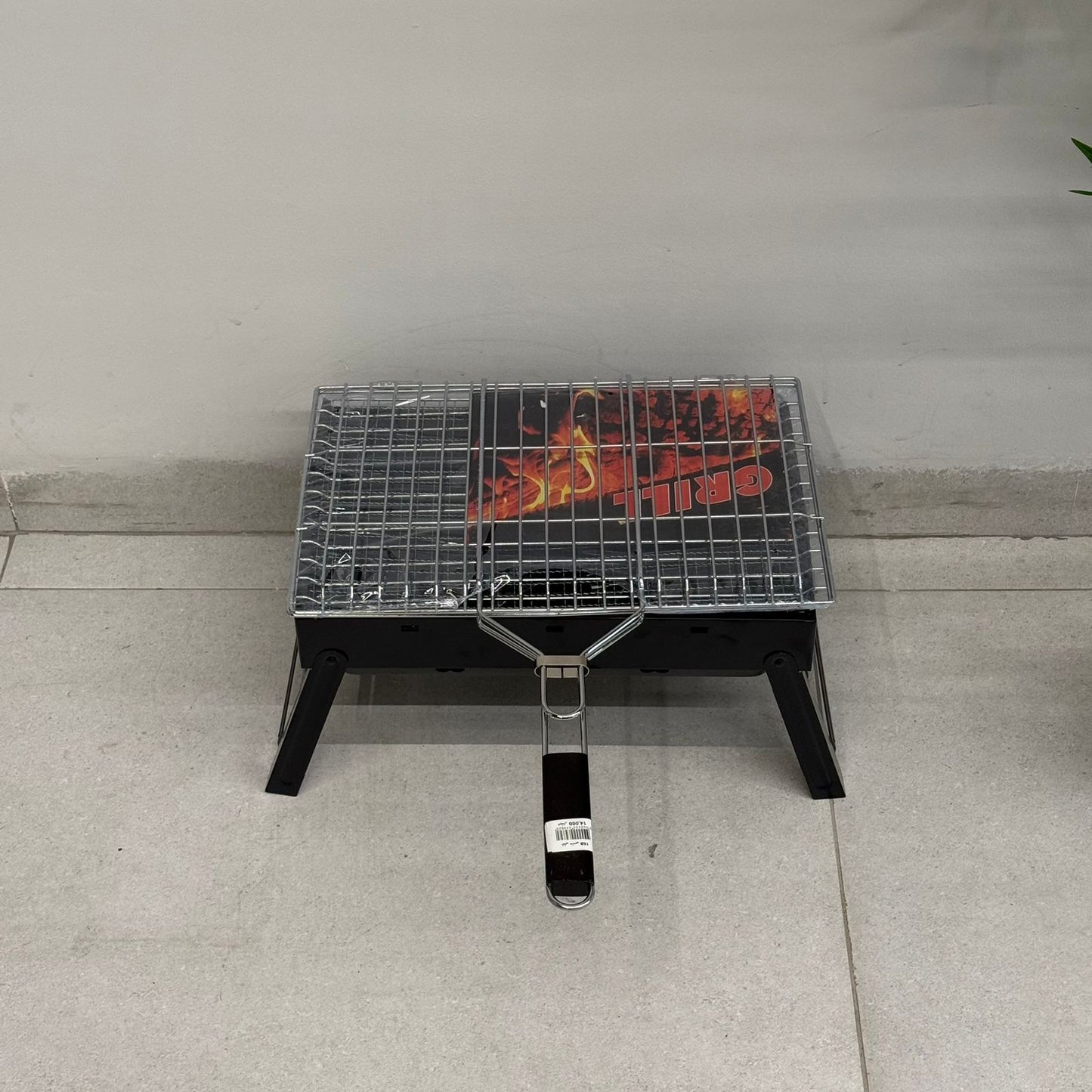 Double-Sided Stainless Steel BBQ Grill Basket with Wooden Handle