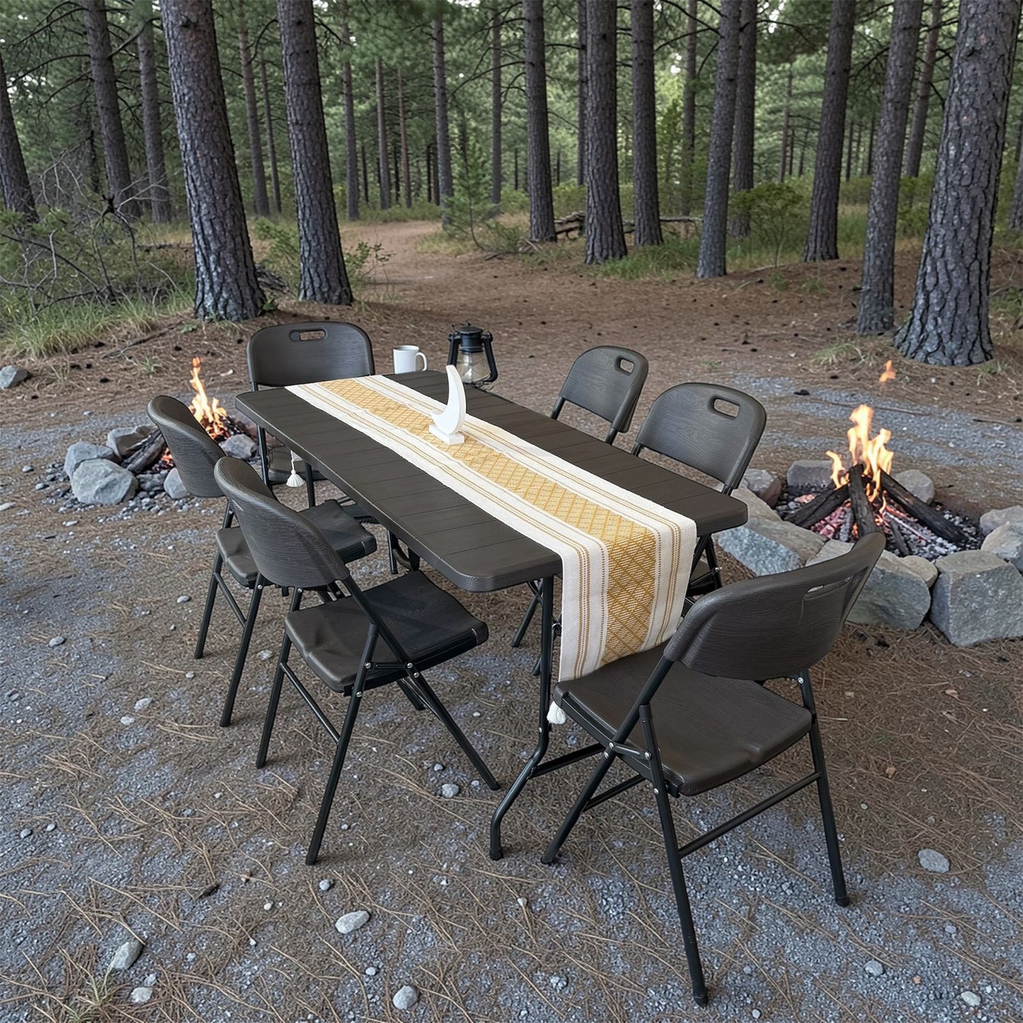 Foldable Outdoor Furniture Set - 7 piece