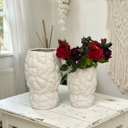 Textured Stone-Style Decorative Vases