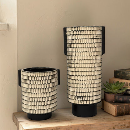 Modern Tribal Pattern Ceramic Planter Pot & Decorative Vase