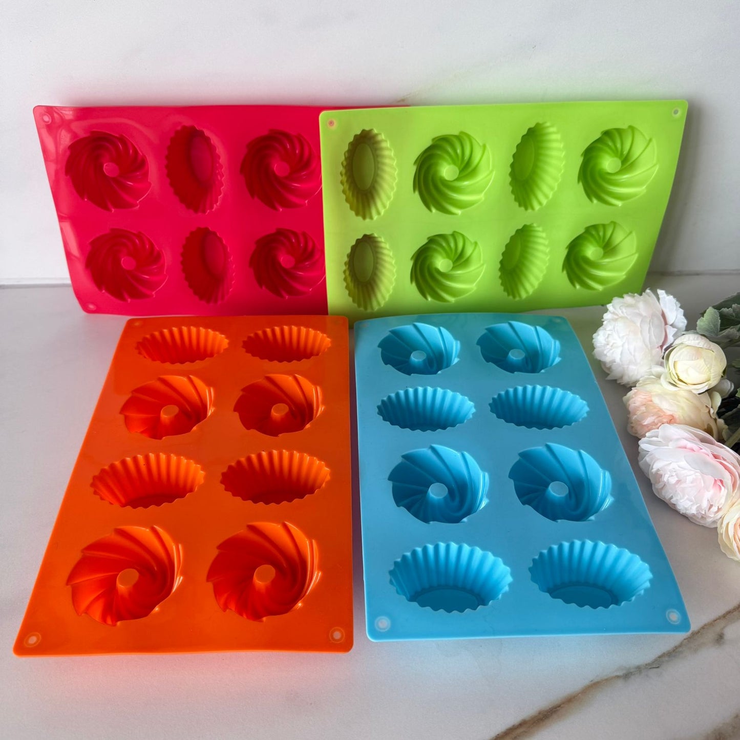 Colorful Silicone Mini Cake & Chocolate Molds (Multi-Shapes)