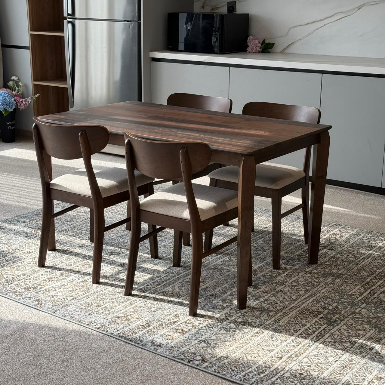 ADRIAN Old Style Table & IYAN Modern Chair Luxury Dining Set