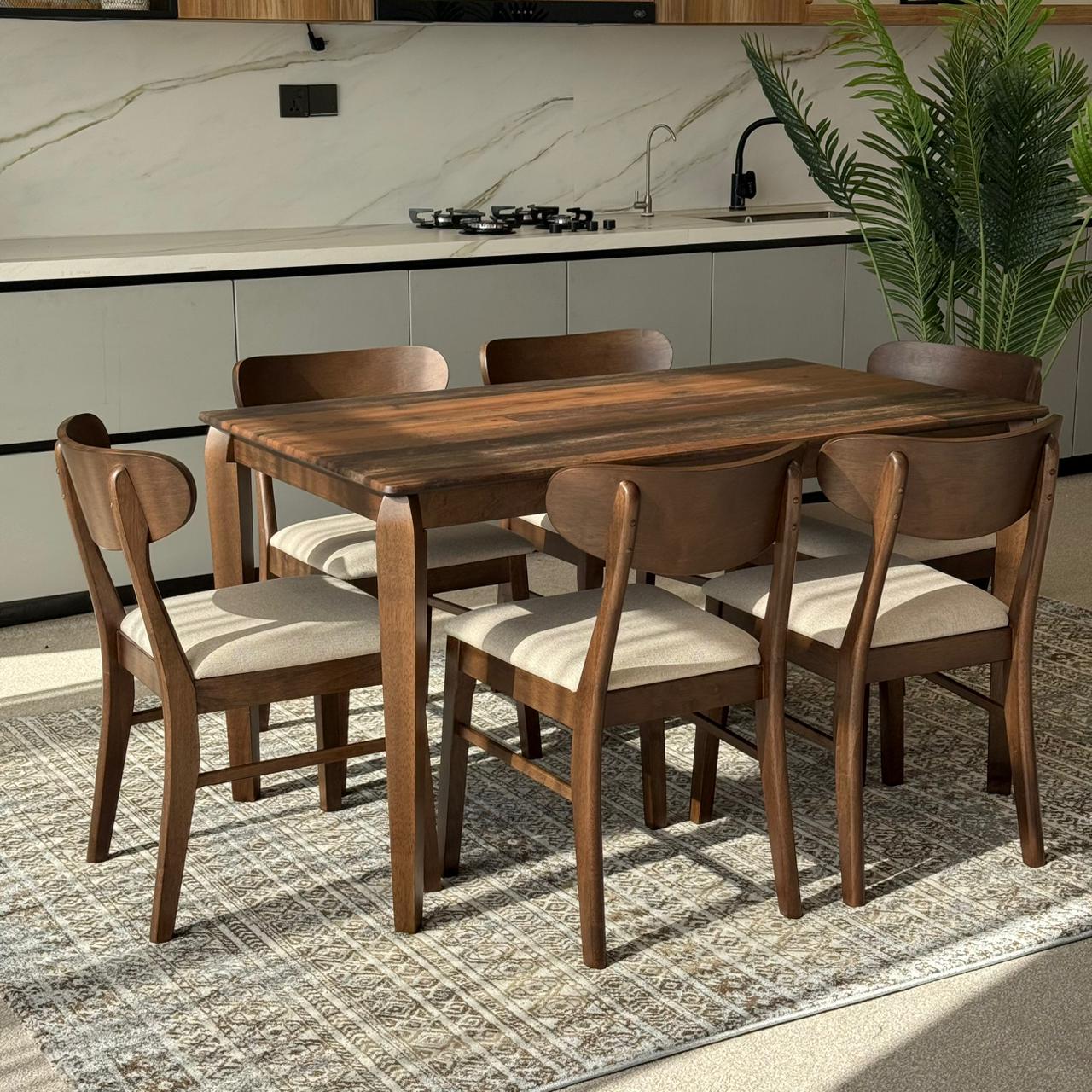ADRIAN Old Style Table & IYAN Modern Chair Luxury Dining Set