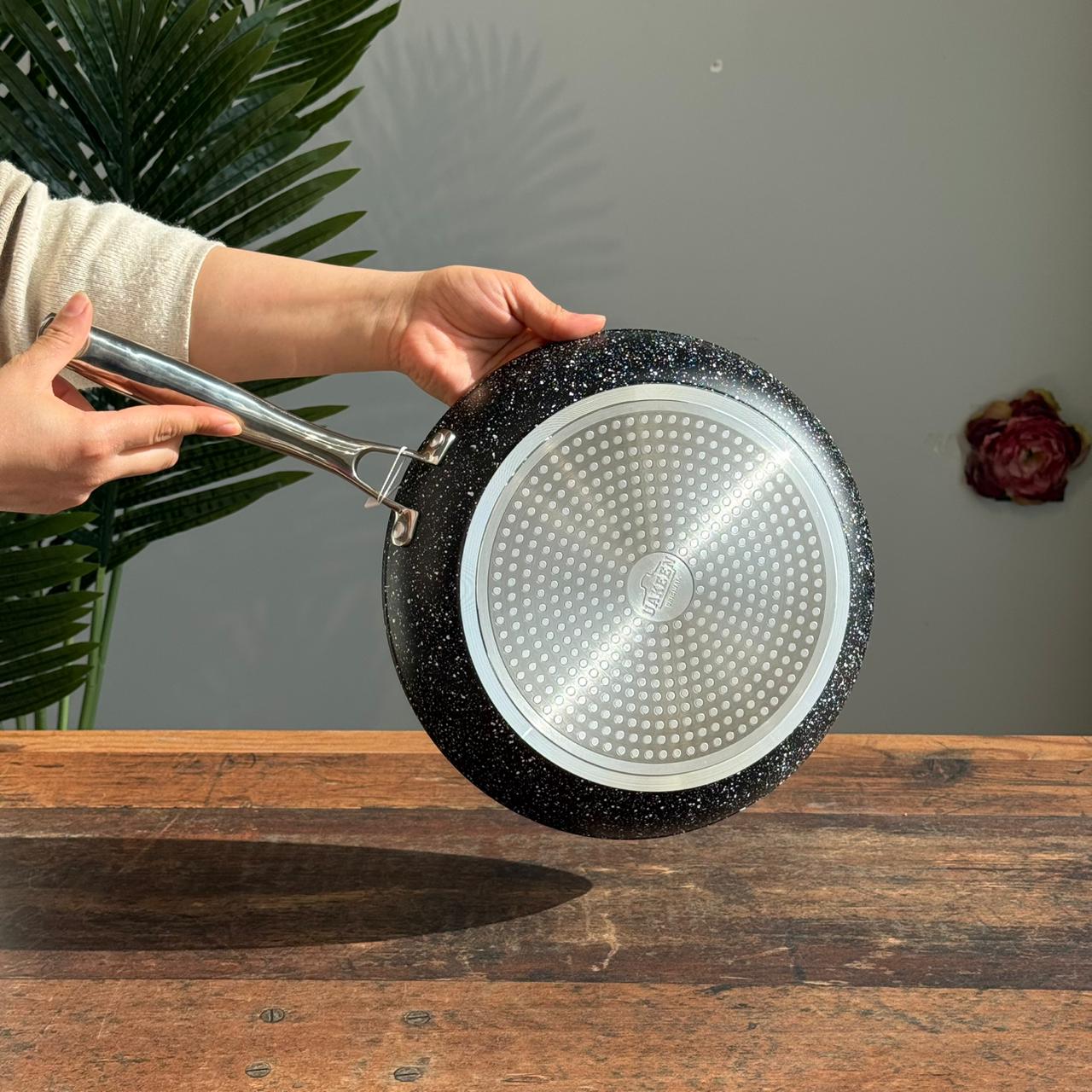 Durable Non-Stick Frying Pan with Heat Diffuser Base