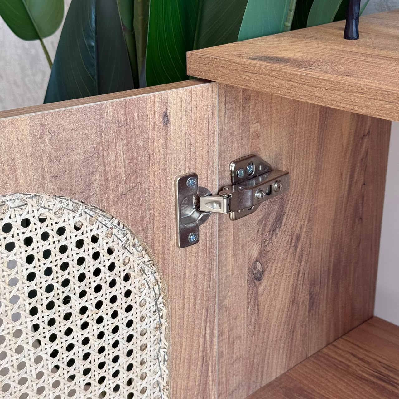 2 & 3 Door Multi-Purpose Natural Rattan Wood Storage Cabinet