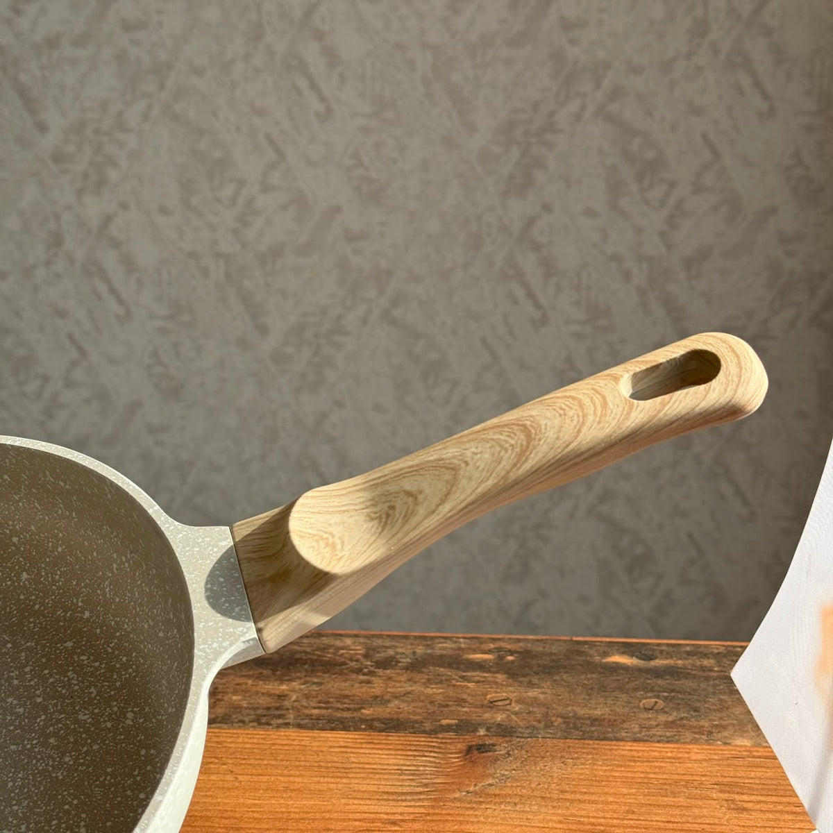 Non-Stick Granite Frying Pan with Wooden Handle