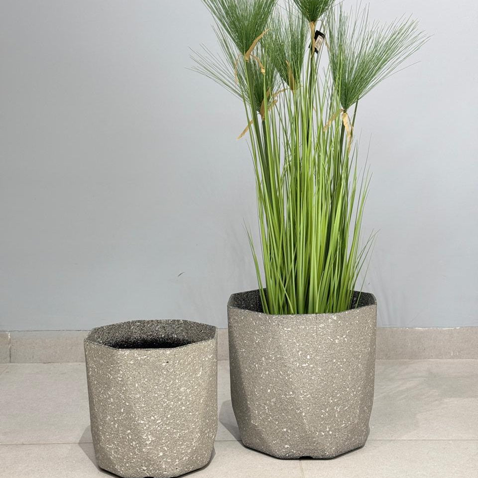 Modern Geometric Terrazzo-Effect Planters
