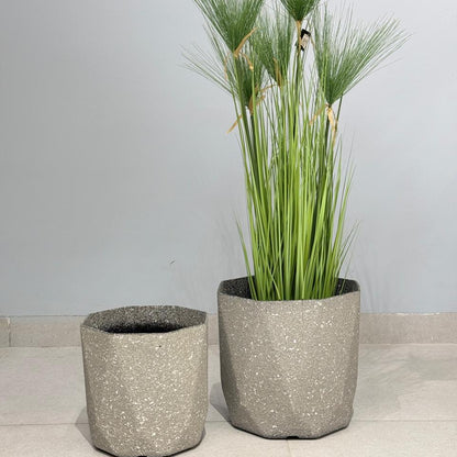 Modern Geometric Terrazzo-Effect Planters