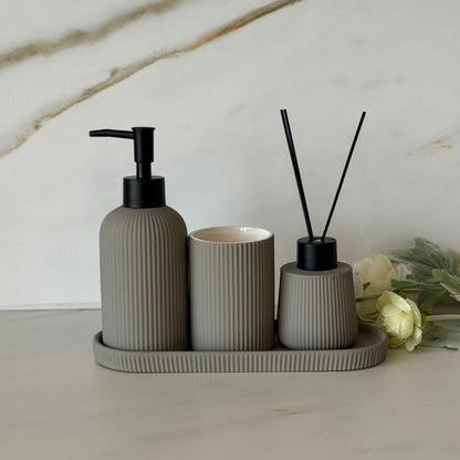 Modern Soap Dispenser & Reed Diffuser Set