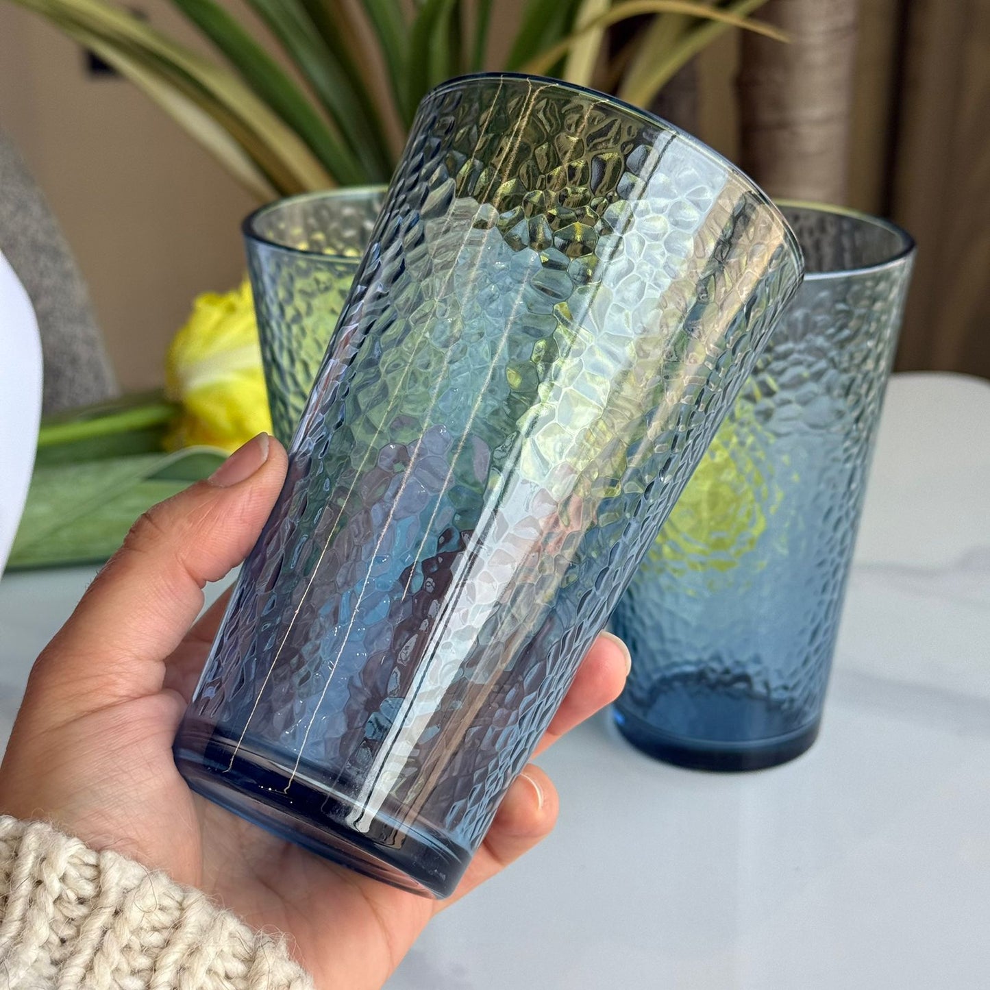 Modern Textured Glassware Set