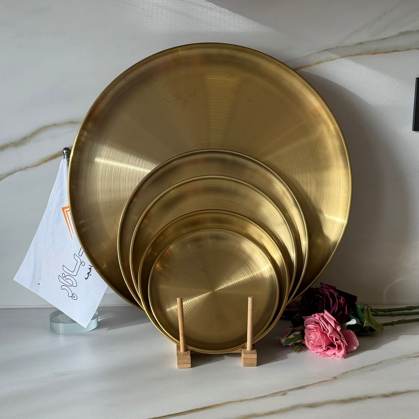 Multi-Purpose Gold Stainless Steel Plates & Trays