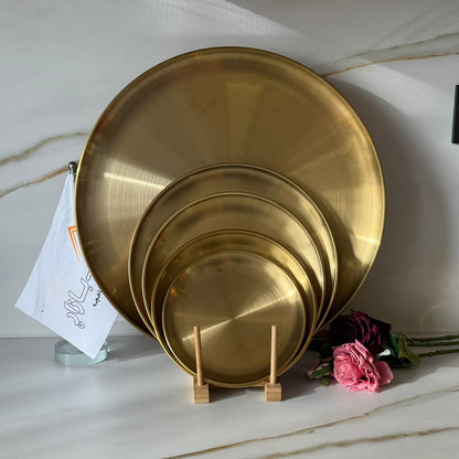 Multi-Purpose Gold Stainless Steel Plates & Trays