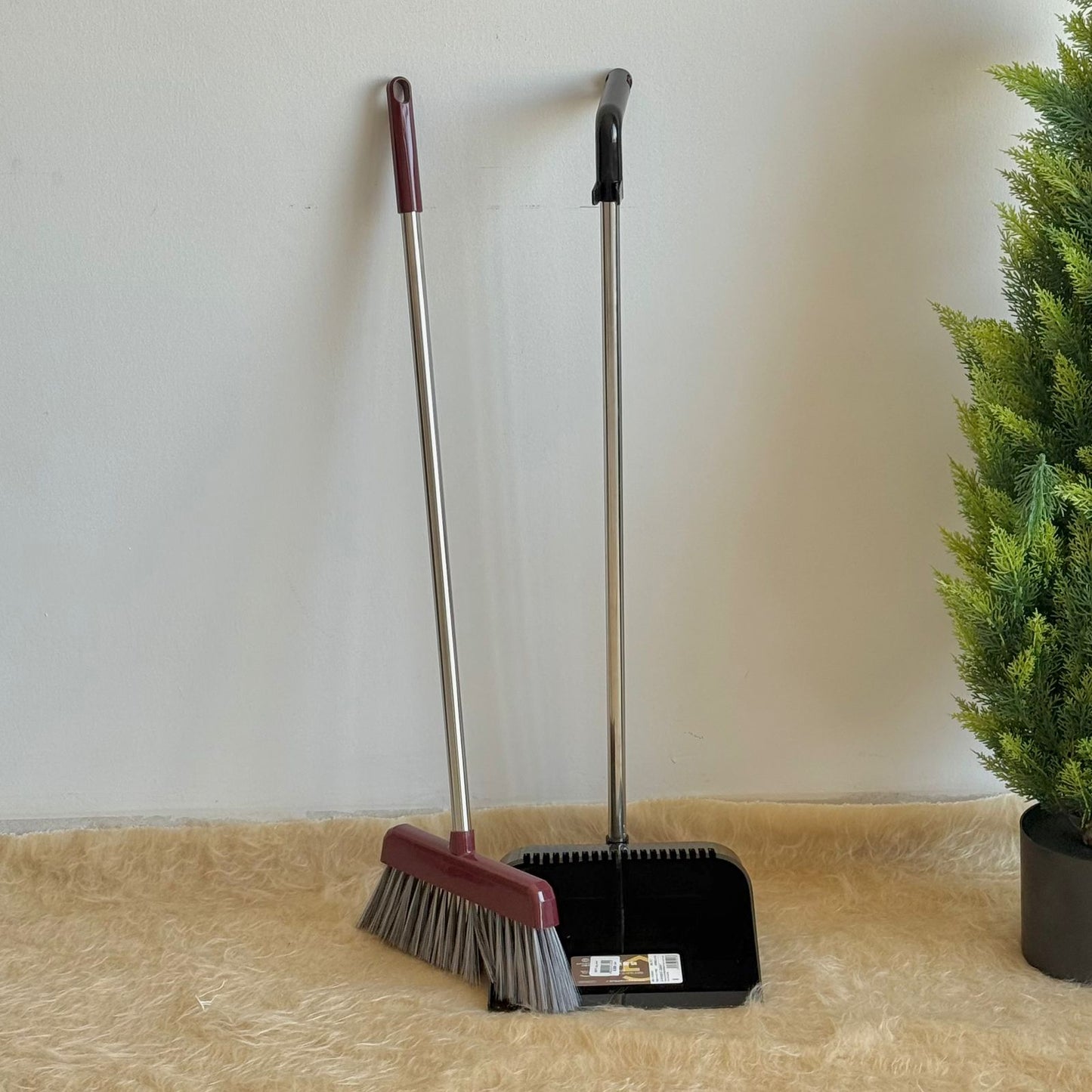 Broom & Long-Handle Dustpan Set