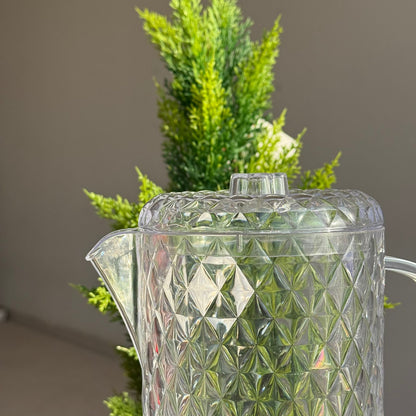 Clear Plastic Water Pitcher Set With Cups