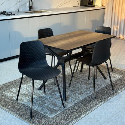 Milo Table & Black Modern Chairs Dining Set