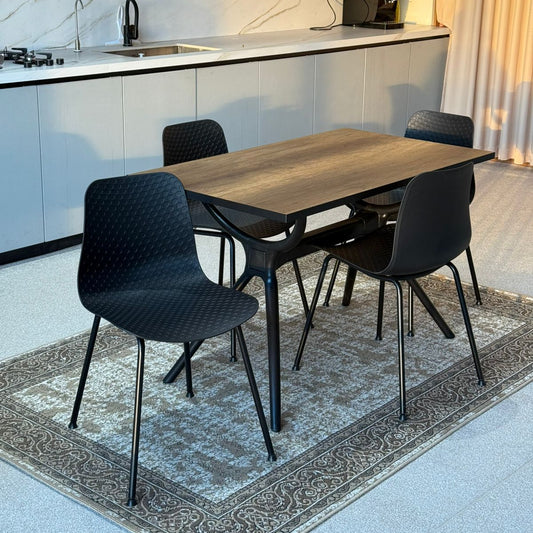 Milo Table & Black Modern Chairs Dining Set