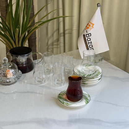 Classic Tea Glass & Saucer Set