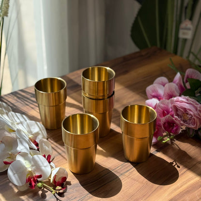 Vintage Luxe Gold Stainless Steel Drinking Glass