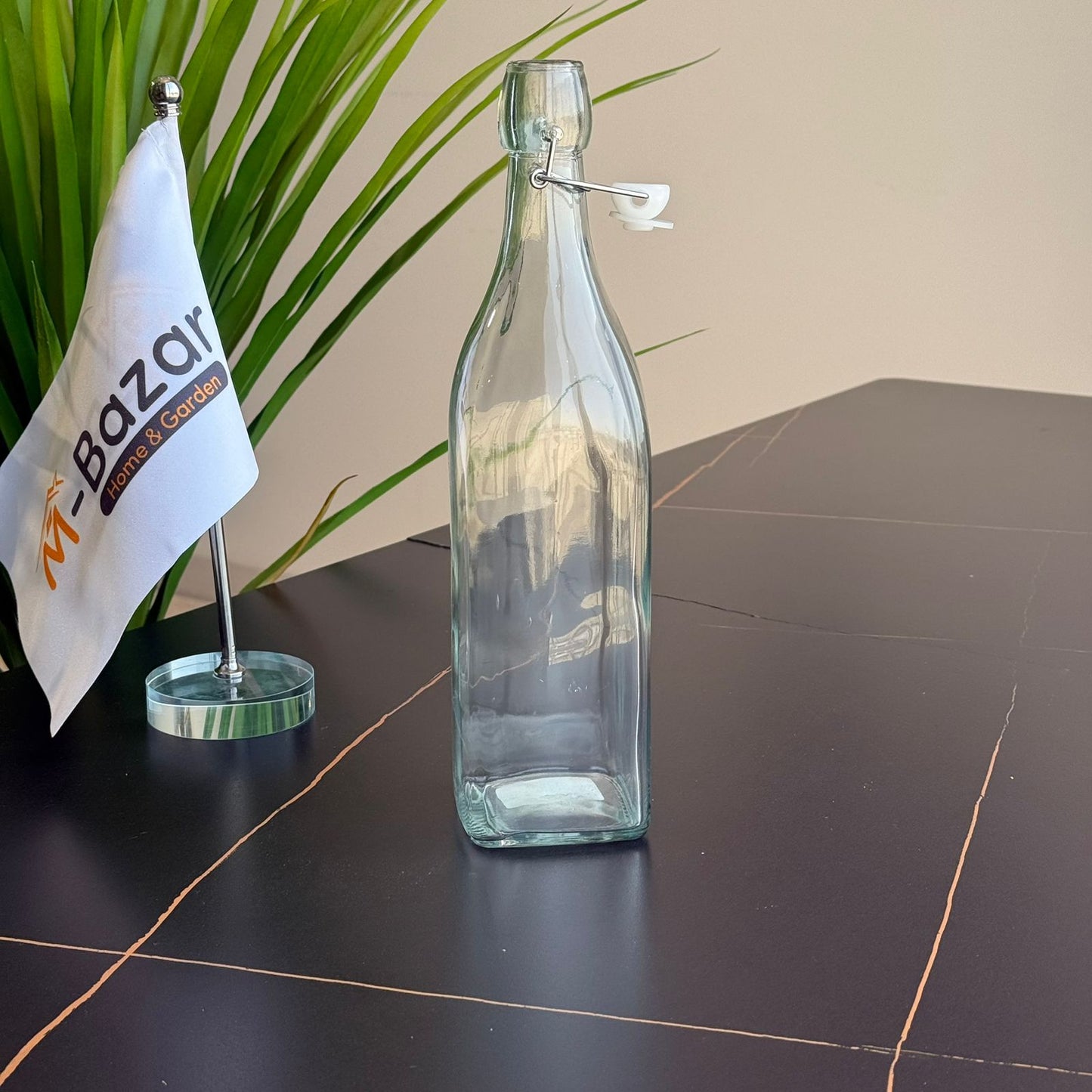 Classic Clear Glass Bottle with Swing Top Lid