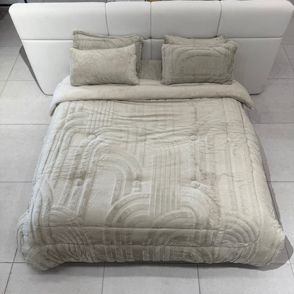 6 PCS - Modern Reversible Plush Comforter Set