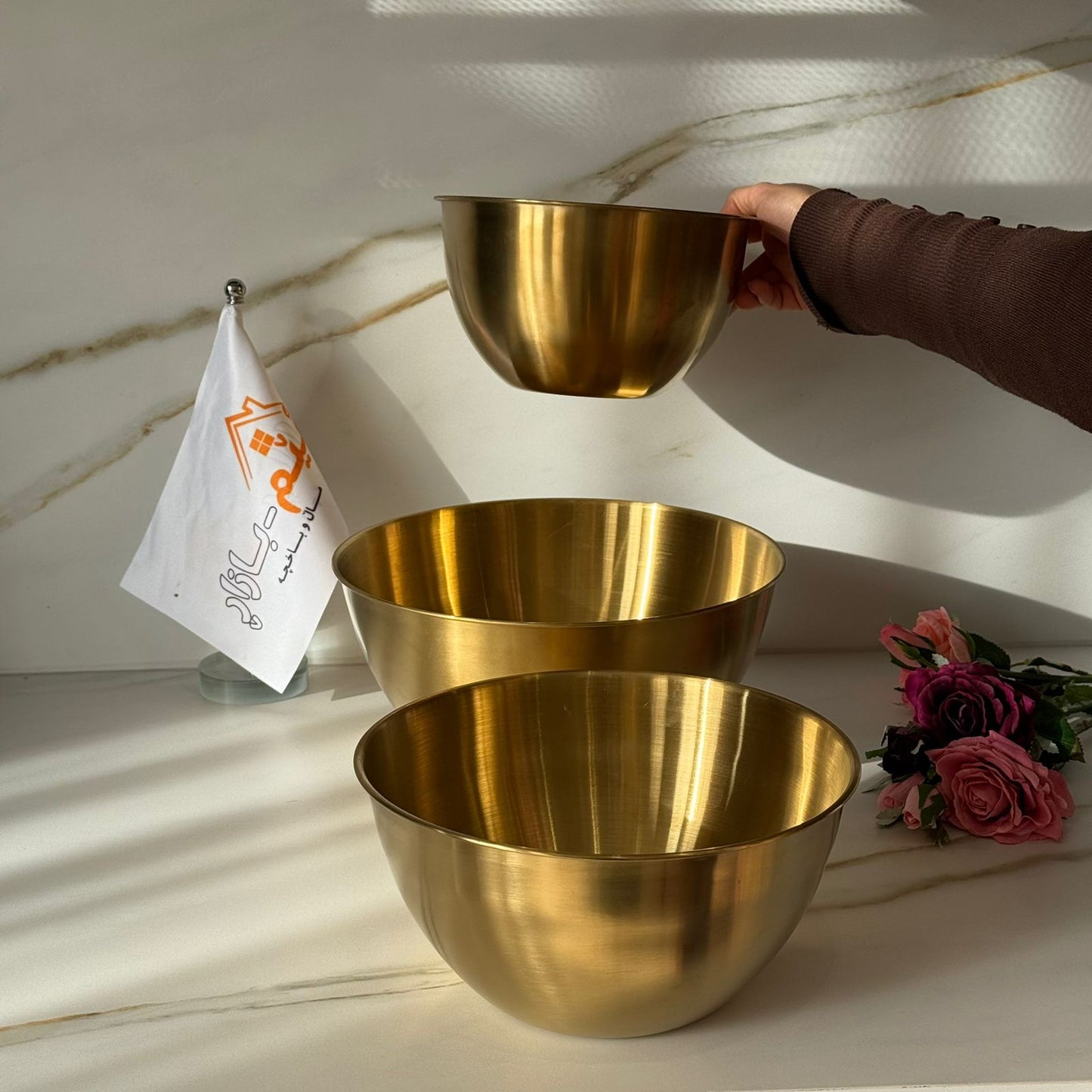 3-Sized Luxury Multi-Purpose Gold Stainless Steel Bowls