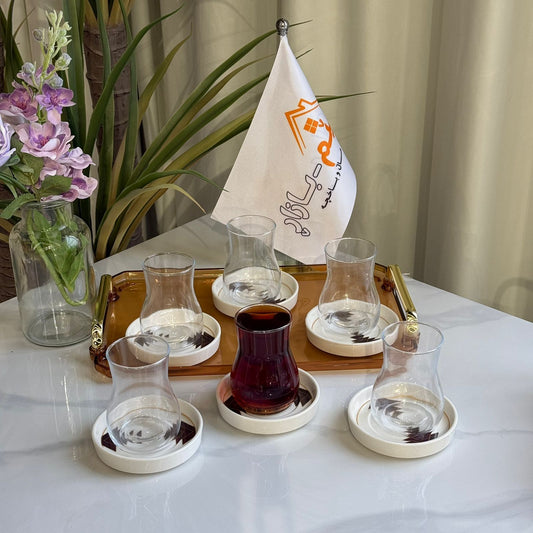 Decorative Saucers & Tea Glass Set