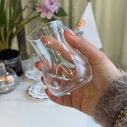 Blue Floral Saucer Tea Glass Set